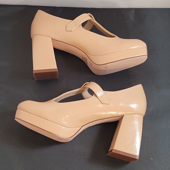 BRAND NEW CHASE+CHLOE BLOCK HEEL ADJUSTABLE BUCKLE PUMP G1 - Picture 10 of 16
